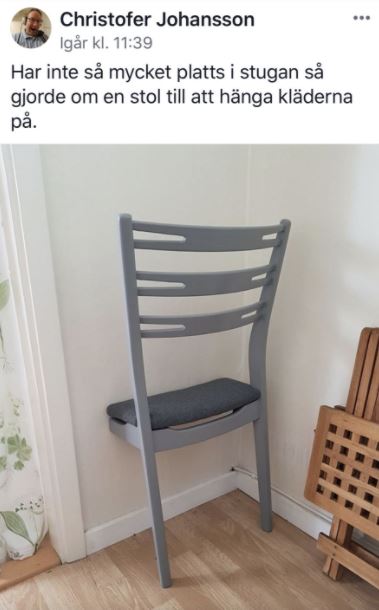 Inlägg i FB gruppen Återbruka Mera