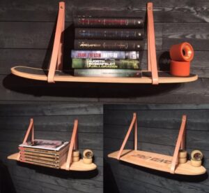Skateboard som vägghylla