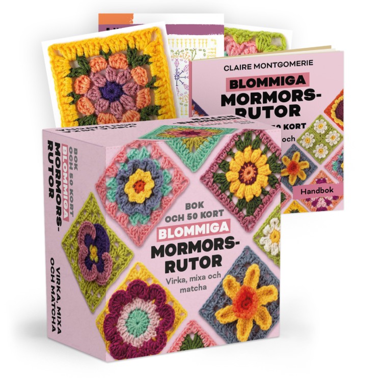 Blommiga mormorsrutor - Bok och 50 kort