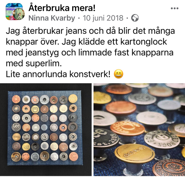Återbrukar jeansknappar