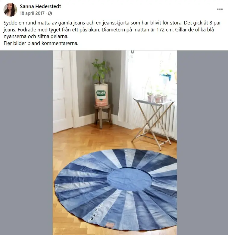 Återbruka Mera! Jeansmatta