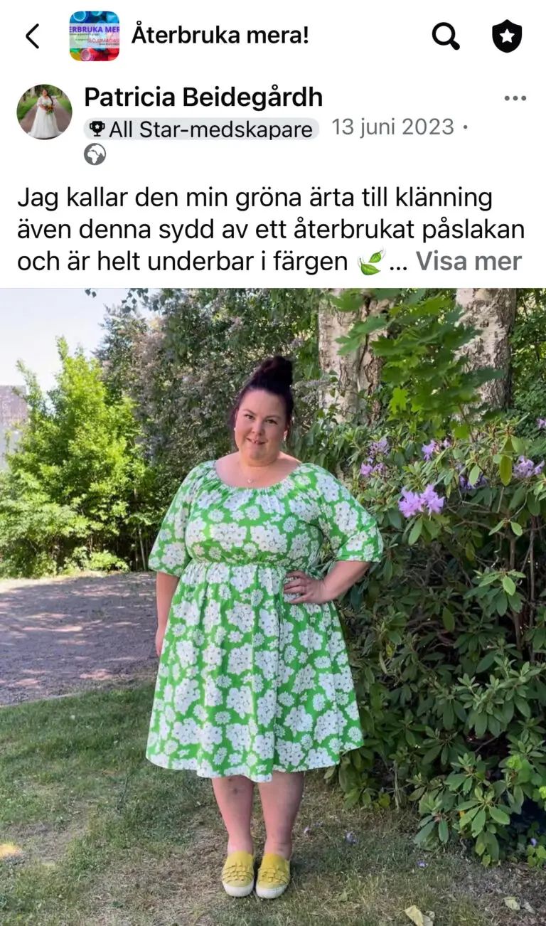 Återbruka Mera! Påslakan blir klänning