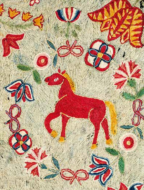 Insidesbild ur boken: Skånska yllebroderier
