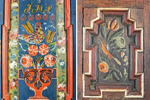 Insidesbild ur boken: Skånska yllebroderier