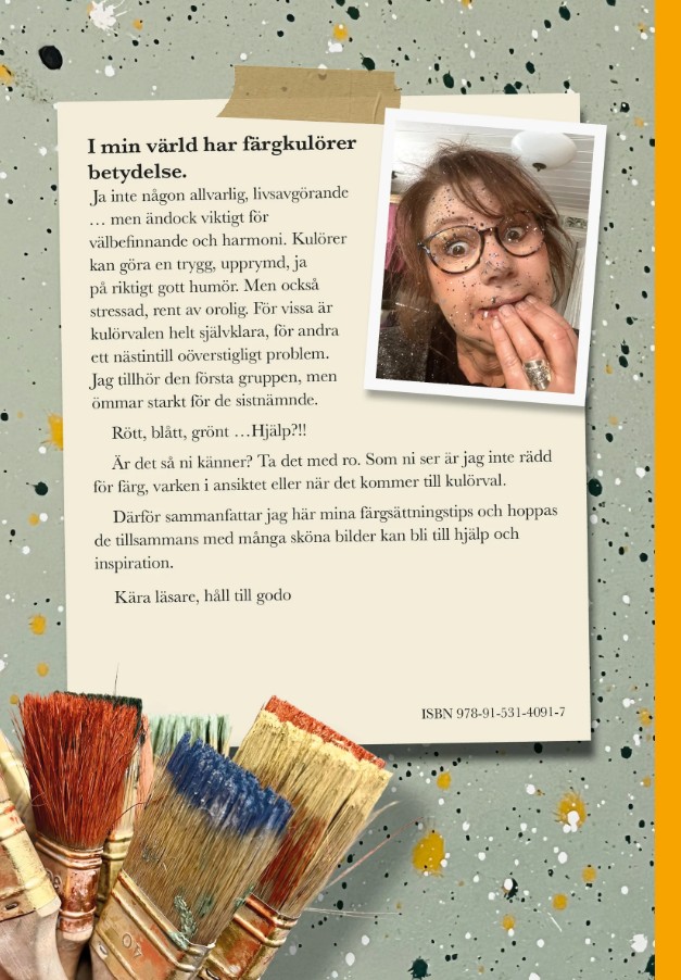 Baksidan av boken Färgstänkt