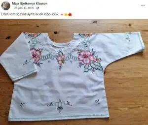 Inlägg i FB gruppen Återbruka Mera!