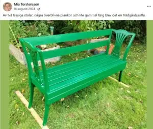 Inlägg i FB gruppen Återbruka Mera!